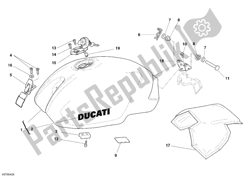 Todas las partes para Depósito De Combustible de Ducati Monster 620 Dark Single Disc 2005